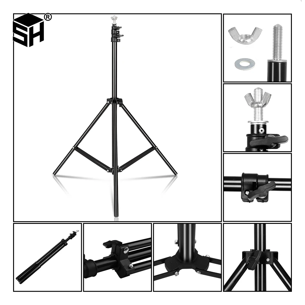 SH-Kit de soporte de fondo para fotografía, sistema de soporte ajustable para estudio fotográfico, marco de pantalla verde para Chromakey - Imagen 3