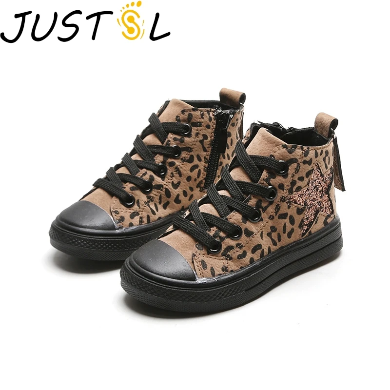 

JUSTSL 2020 Spring New Child Canvas Shoes Girls Casual Soft Bottom Non-slip Baby Boy Toddler shoes Kids High-top Shoes