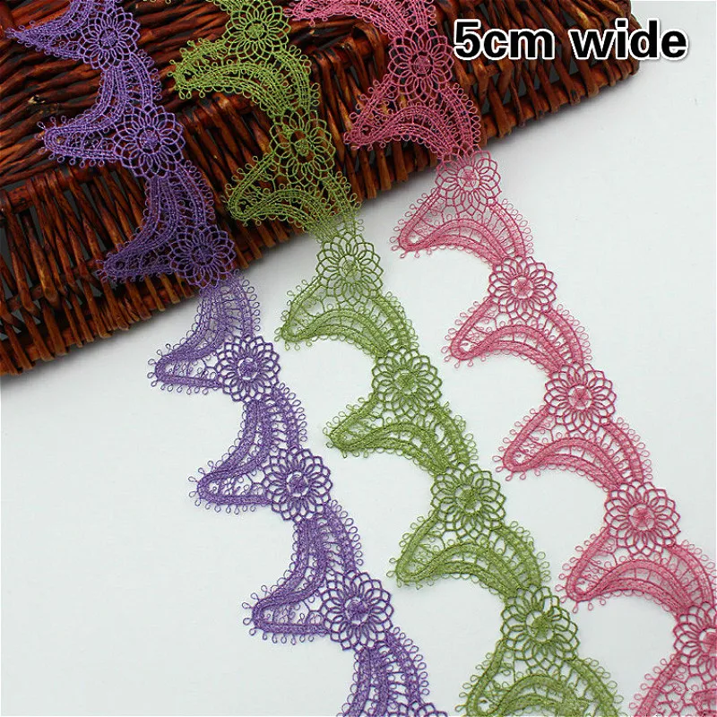 

High Quality Polyester Silk Water Soluble Embroidery Flower Lace DIY Clothes Skirt Hat Headwear Underwear Bra Pajamas Decoration