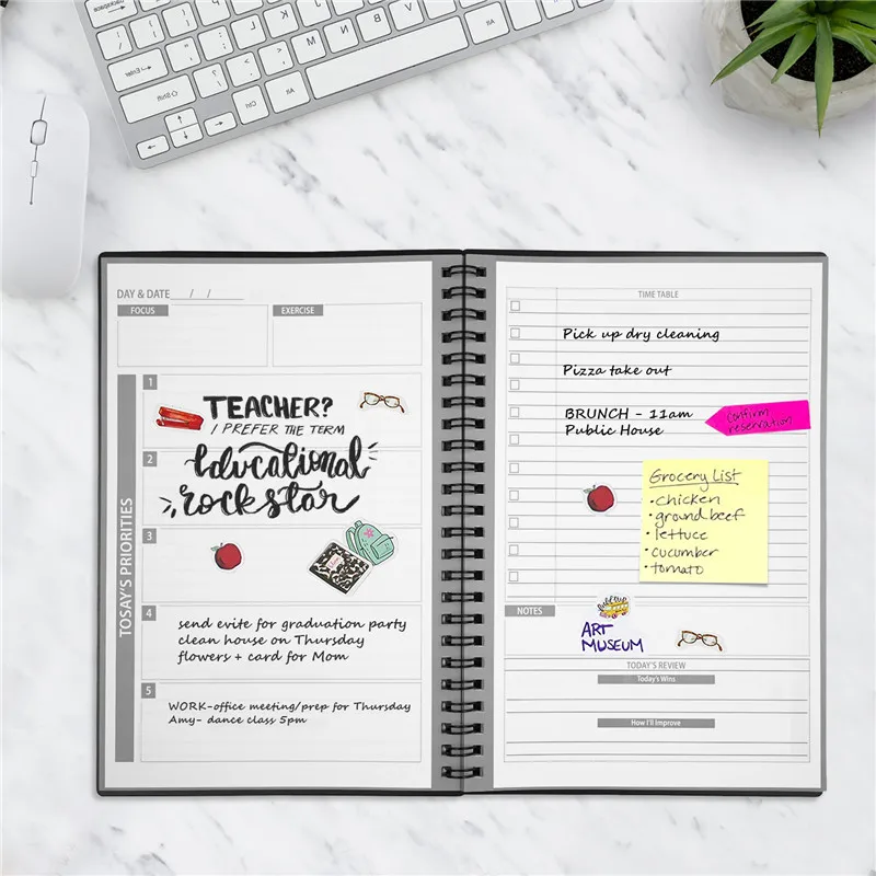 Planner notebook NEWYES умный многоразовый стираемый блокнот бумажный блокнот дневник офисный школьный путешественник многоразовый планировщик день и дата - Цвет: Planner notebook