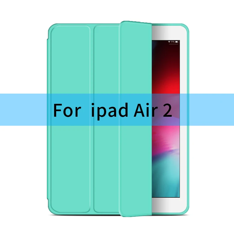 Для iPad Air 2 Air 1 чехол 9,7 дюймов Funda силиконовый мягкий чехол для задней панели из искусственной кожи Смарт A1566 A1474 A1475 A1567 чехол поколения Чехол - Цвет: Air2-Dark green