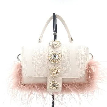 

New Niche Bag Women's Fashion Fur Handbag Feather Bag