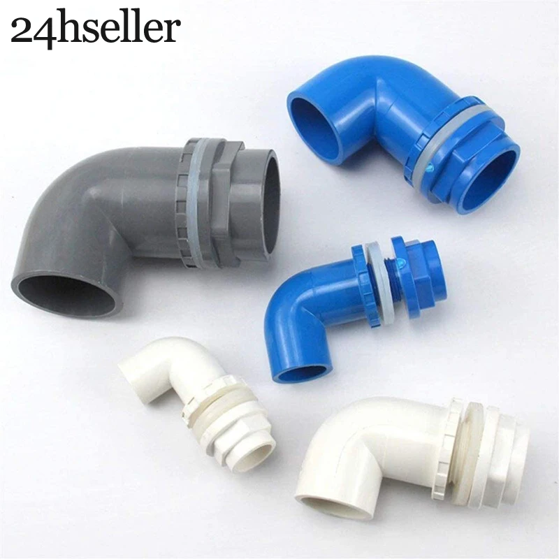 

1pcs I.D 20/25/32mm L Type PVC Pipe Connectors Thicken Fish Tank Drain Pipe Joints Garden Irrigation Water Tube Drainage Parts