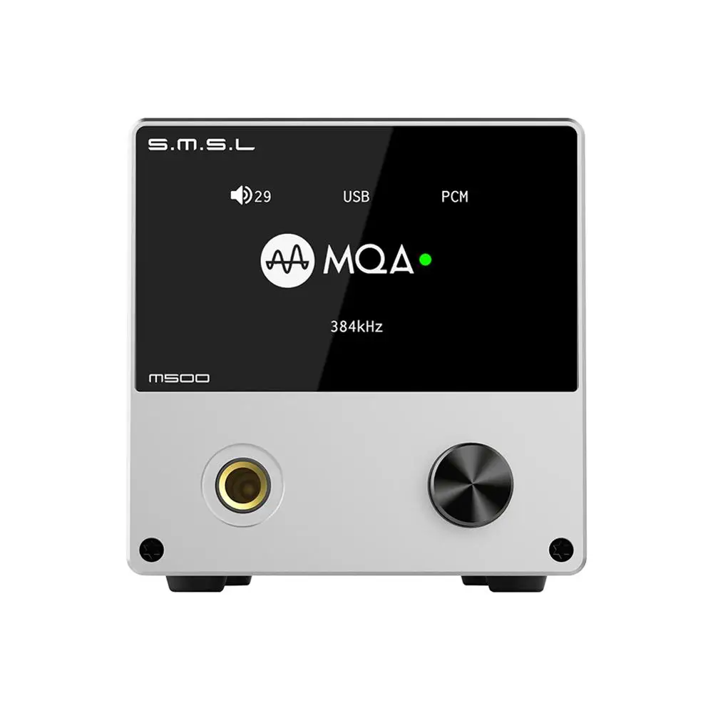 Серебристый SMSL M500 MQA ЦАП для наушников Расшифровка усилителей USB ЦАП XMOS XU216 ES9038PRO DSD512 32 бит/768 кГц OPA1612 USB/OPT/коаксиальный вход - Цвет: Серебристый