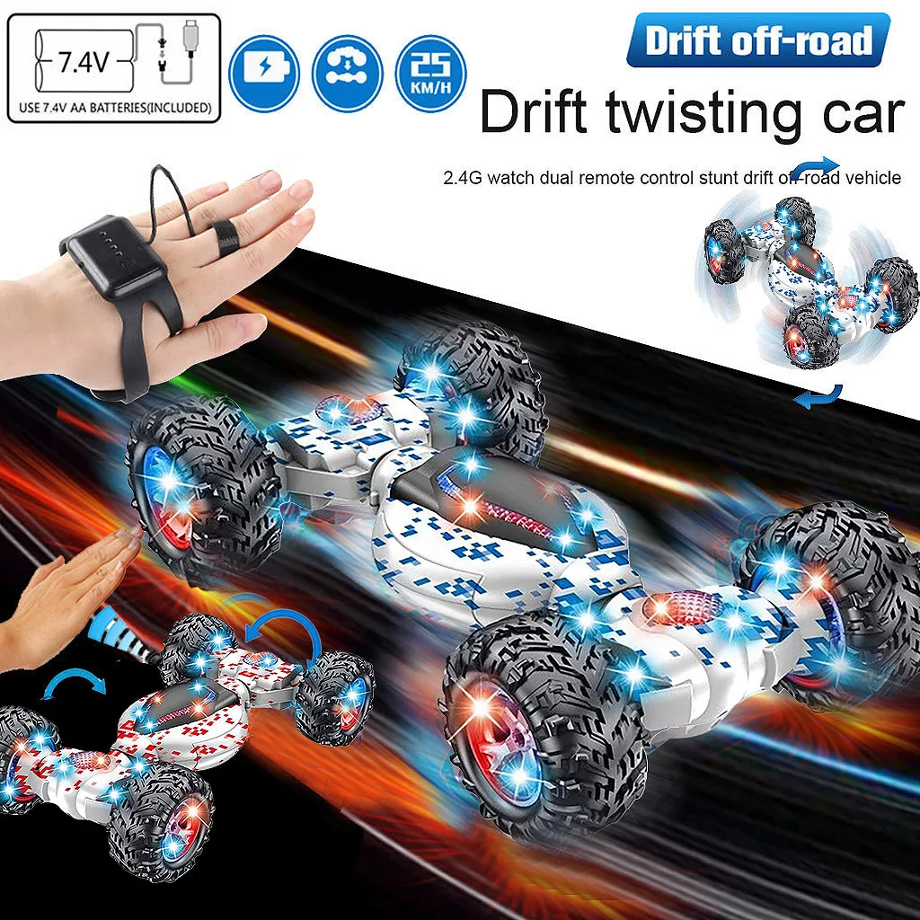 

Xmas Stunt RC Car Gesture Sensing Twisting VehicleDrift Car Driving Toy Gifts Remote Control Stunt High Quality RC Car Kids Gift