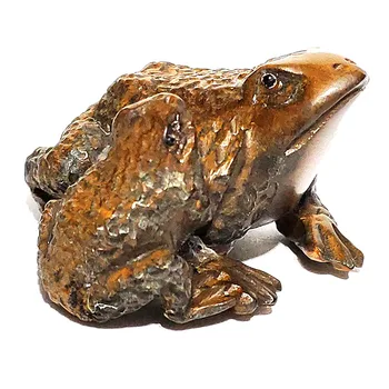 

Y7062 - 2" Nice Hand Carved Boxwood Netsuke Pendant Bead- Frog Mom and Baby