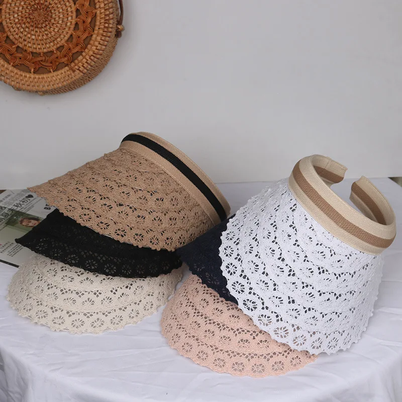 

Ladies Sun Hat, Straw Hat, Beach Sun Visor, Lace Hat, Beach Uv Protective Hat, Size Adjustable Hat, Leisure Hat, Traveling Hat