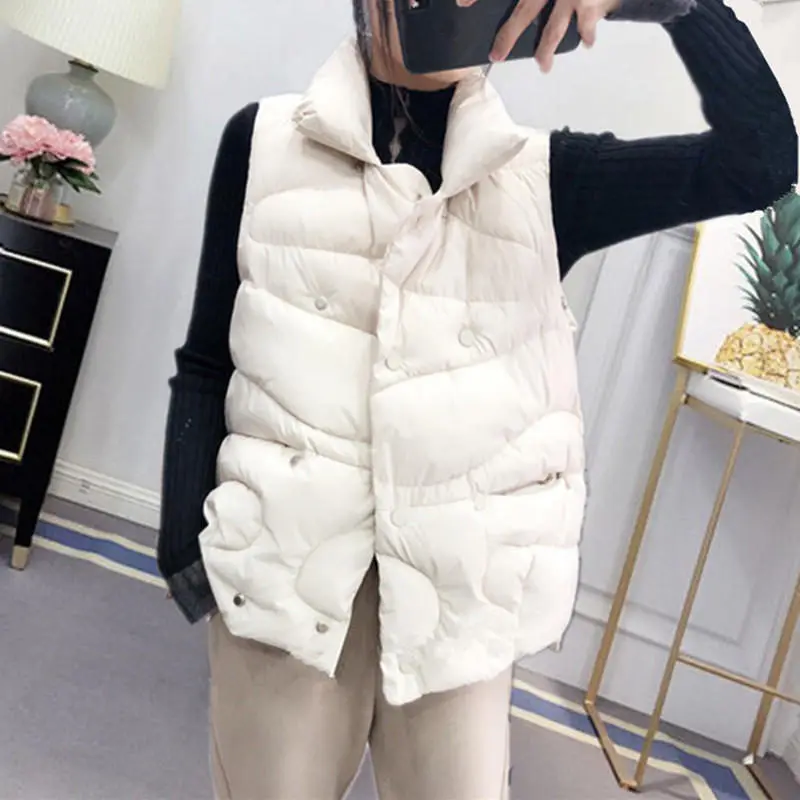 Зимний пуховик, хлопковый жилет, женский свободный теплый жилет без рукавов, Женское пальто, Свободный жилет, женская верхняя одежда, Q1843