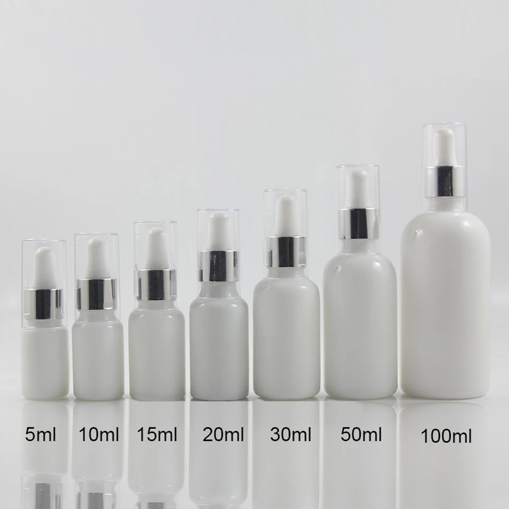High Grade Glass Bottle For Essence Oils 20ml, E Liquid Dropper Bottle With white rubber And Clear Cover