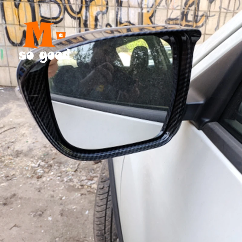 Для Nissan Juke автомобиля зеркало заднего вида блок дождь брови крышка отделка ABS углеродного волокна авто аксессуары