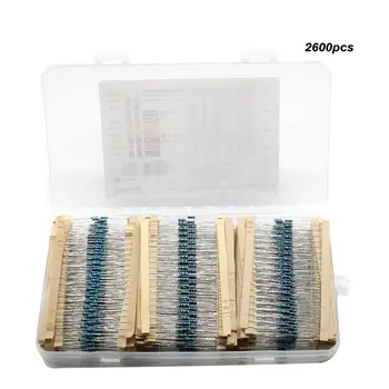 

2600 pcs 130 Values 1/4 W 1% Metal Resistors Assorted Pack Kit Set Many Resistors assortment Kits Fixed capacitors