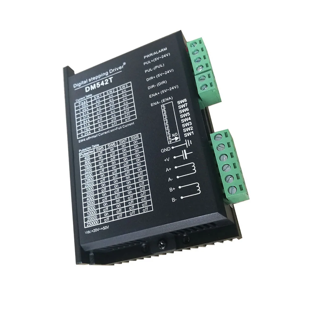 

DM542T Digital Stepper Driver Starter 20-50VDC 200 KHZ For 42/57/86 Motor Stepper Motor Driver