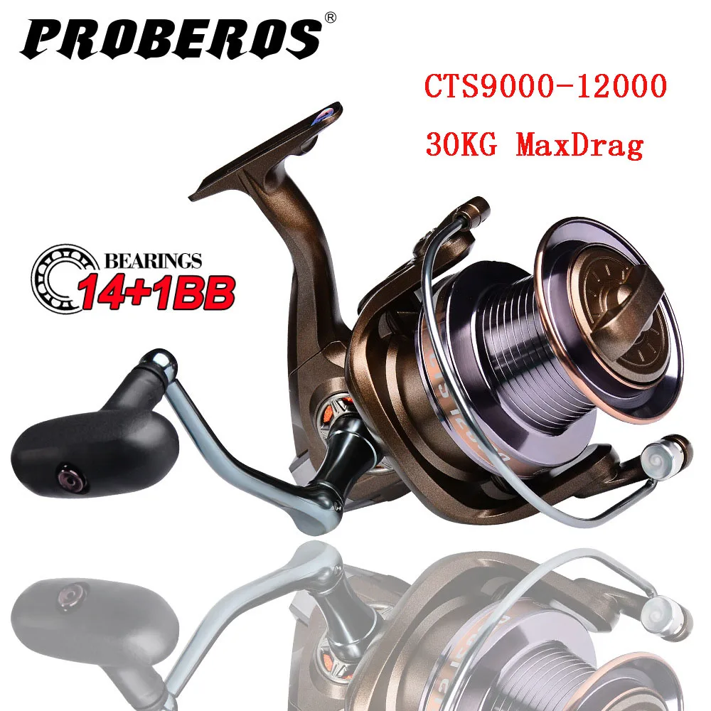 PRO BEROS 30KG Max Drag Spinning Fishing Reel New CTS 9000-12000 Metal spool Reel 4.1:0 Speed ratio Sea fishing spinning Reel