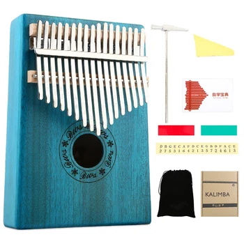 

17 Keys Kalimba Mahogany Thumb Piano Musical Instruments Mbira Kalimba with Learning Book Tune Hammer