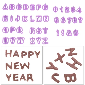 

NICEYARD 40 Piece/set Alphabet Number Letter Mold DIY Character Fondant Cake Decorating Set Cake Baking Tool Icing Cutter Mould