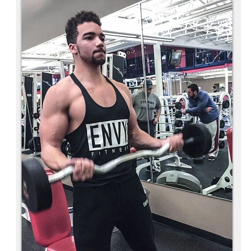 

Spring And Summer Men Fitness Sports Running Basketball Training Suit Elasticity Pure Cotton Sleeveless Bar Vest
