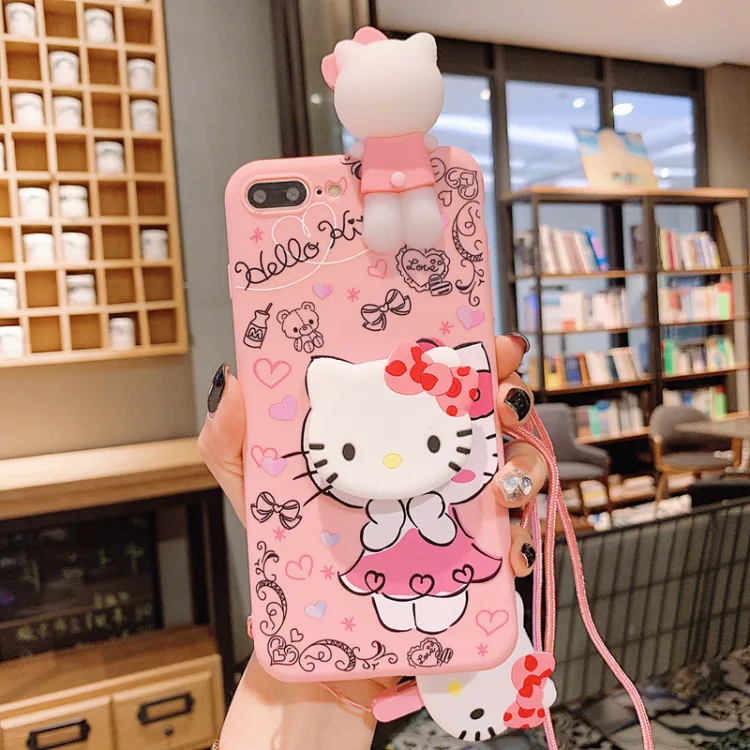 Роскошный 3D игрушечный держатель подставка для Iphone 11 Pro Чехол милый котенок розовый чехол для Iphone X XR XS MAX 7 8 6s Plus 11 Pro чехол ремешок
