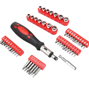 

GTBL 52Pcs Screwdriver Bits Sets Multifunctional Detachable Ratchet Handle Screwdriver Set Electric Drill Fittings Sleeve for Re