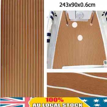 

Self Adhesive 2400x900x6mm EVA Foam Brown Marine Boat Flooring Faux Teak Decking Sheet Pad Car Boat Yacht Synthetic Flooring Mat
