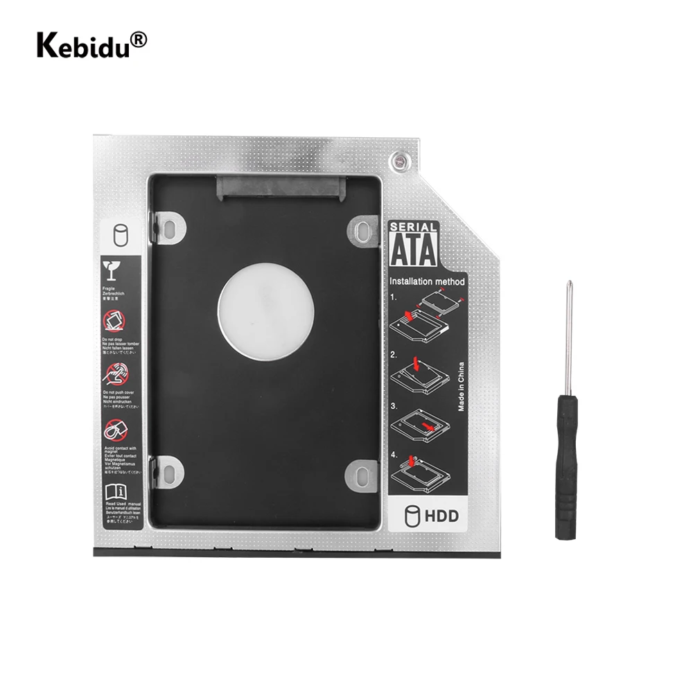 Алюминиевый жесткий диск Kebidu 12 7/9 5 мм Универсальный 2 й Ssd Hd SATA HDD Caddy адаптер для Cd