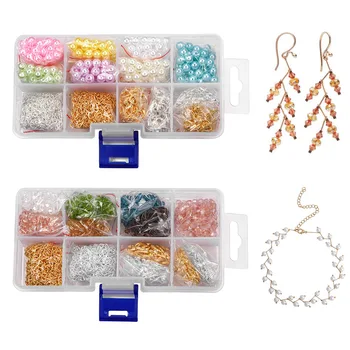 

910-1260Pcs Glass Crystal Beads Imitation Pearl Bead Jewelry Making Kit Supplies Setor DIY Earrings Jewelry Accessories