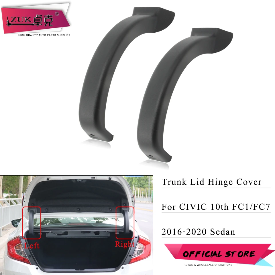 

ZUK Car Styling Trunk Lid Tail Gate Rear Door Hinge Garnish Trim Cover For HONDA CIVIC 2016 2017 2018 2019 2020 10th Generation