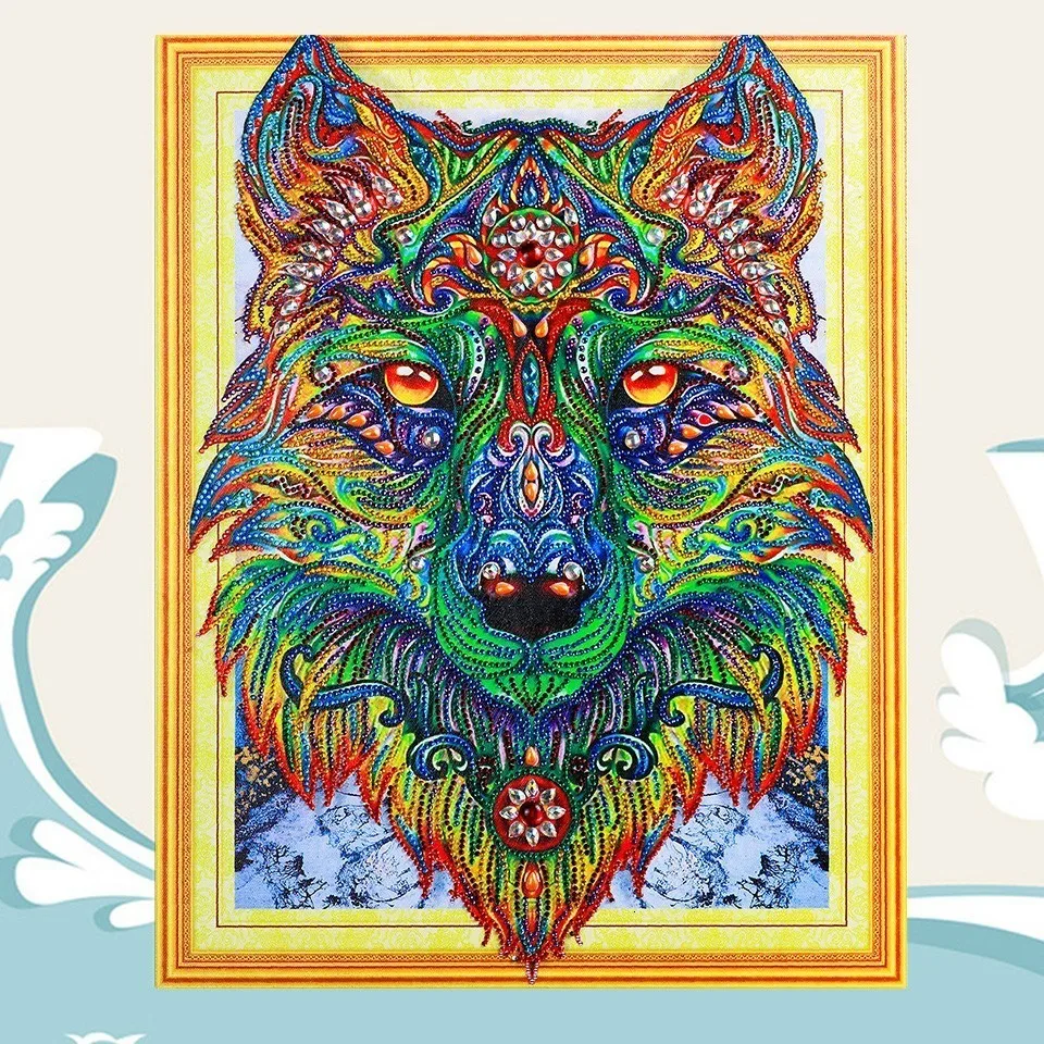 AZQSD алмазная живопись волк специальная форма картина Стразы 5D DIY Бриллиантовая мозаичная фигурка животного домашний декор частичная круглая дрель