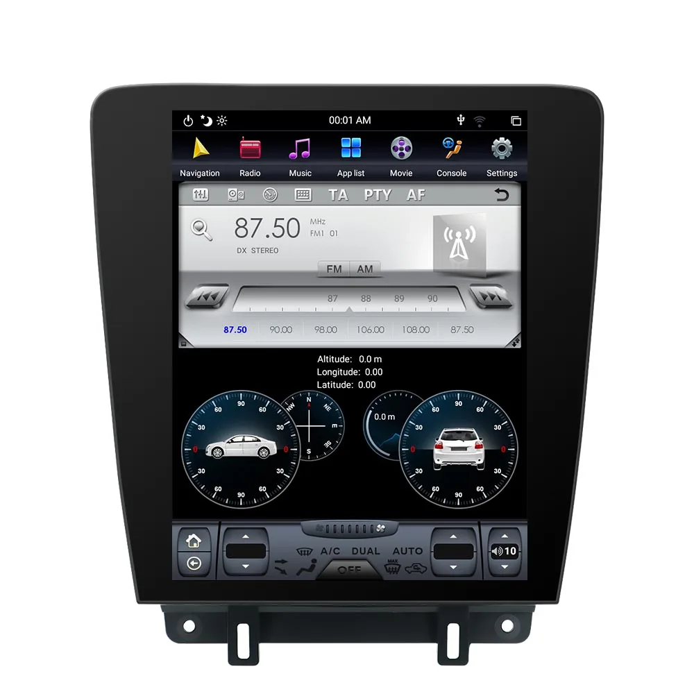 Android 8,1 Tesla стиль автомобиля радио вертикальный экран для Ford Mustang 2010- gps навигация рекордер мультимедиа без CD плеера