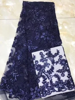 

NIAI New Sequins Lace Fabric 2019 High Quality Latest African Lace Fabric Wedding French Tulle Lace Fabric For Dress