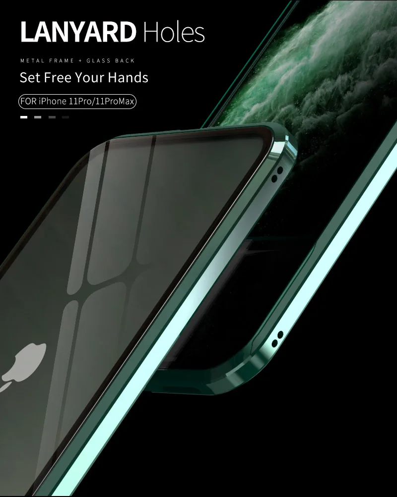 Suntaiho анти-писк Магнитный чехол для телефона для iPhone 11 Pro MAX двойной закаленное стекло магнит адсорбционный чехол для iPhone 11 11 Pro