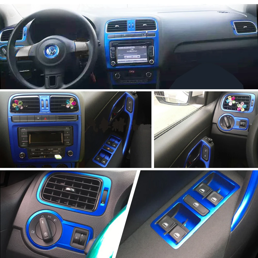 Для Volkswagen VW POLO MK5 внутренняя панель центрального управления ручки двери наклейки