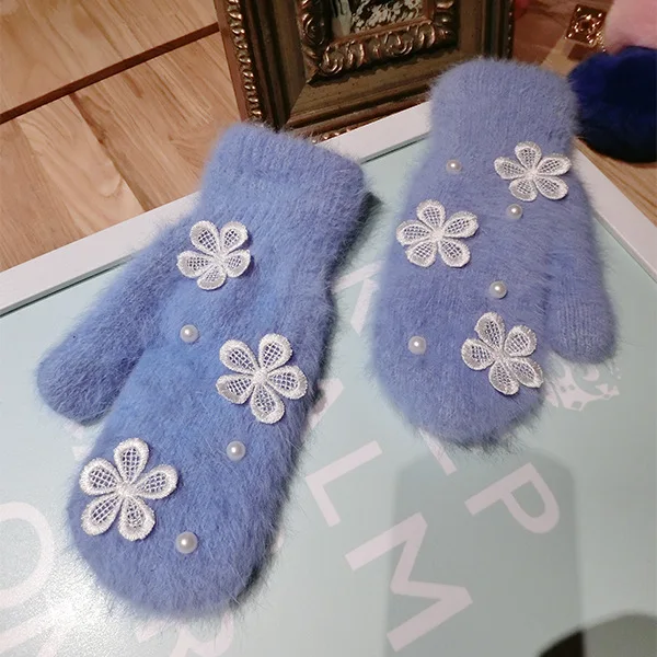 Guantes de invierno caulidos de navidad Guantes de ratón de dibujos animados Guantes de dedo completo lindos Guantes de invierno gruesos de punto Caldo