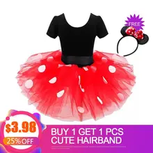 Необычные для маленьких девочек платье с Минни Маус для девочки, платья для крещения, платья для девочек наряд для девочки, для дня рождения Наряжаться, с узором в горошек и бантом, Vestido, от 2 до 6 лет