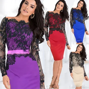 

BacklakeGirls Elegant Boat Neck Off The Shoulder Lace Mother Of The Bride Dresses Knee Length Women Formal Dress Abito Sposa