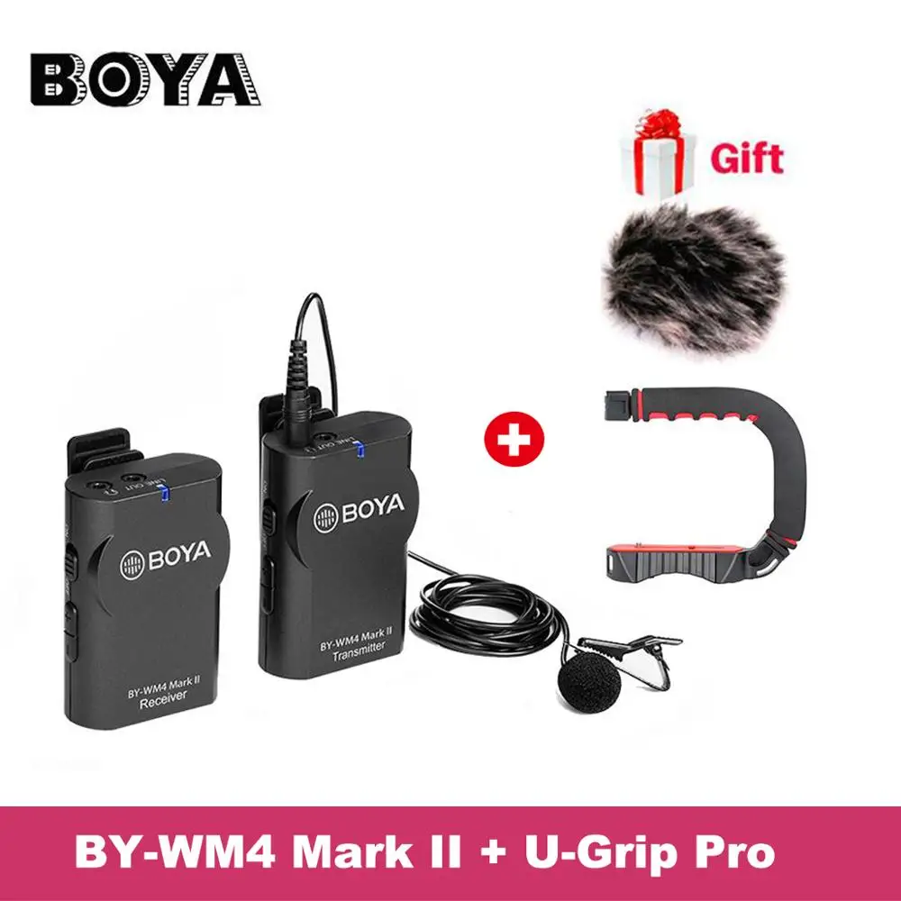 BOYA BY-WM4 Профессиональный Петличный Микрофон Беспроводной нагрудные микрофон Системы для Canon Nikon Sony камеры DSLR видеокамеры Регистраторы для iPhone 6 Android smartphones - Цвет: MarkII  W U-Grig Pro