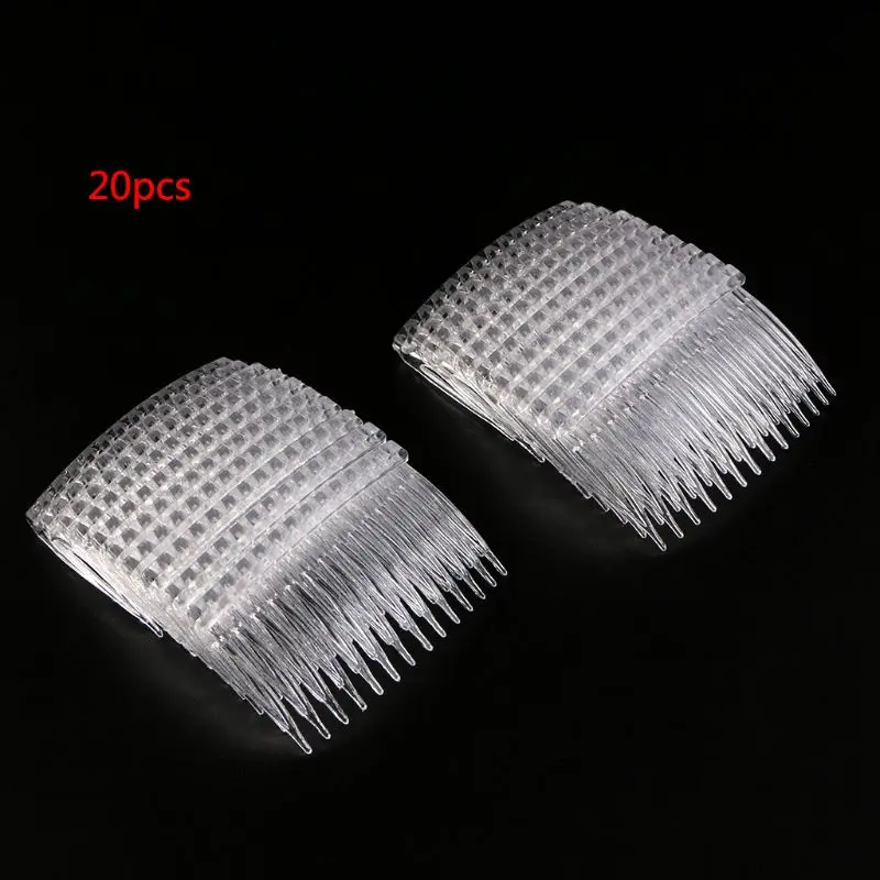 20Pcs/Lot Clear Plastic Hair Clips Side Combs Pin Barrettes Hair Comb Accessories