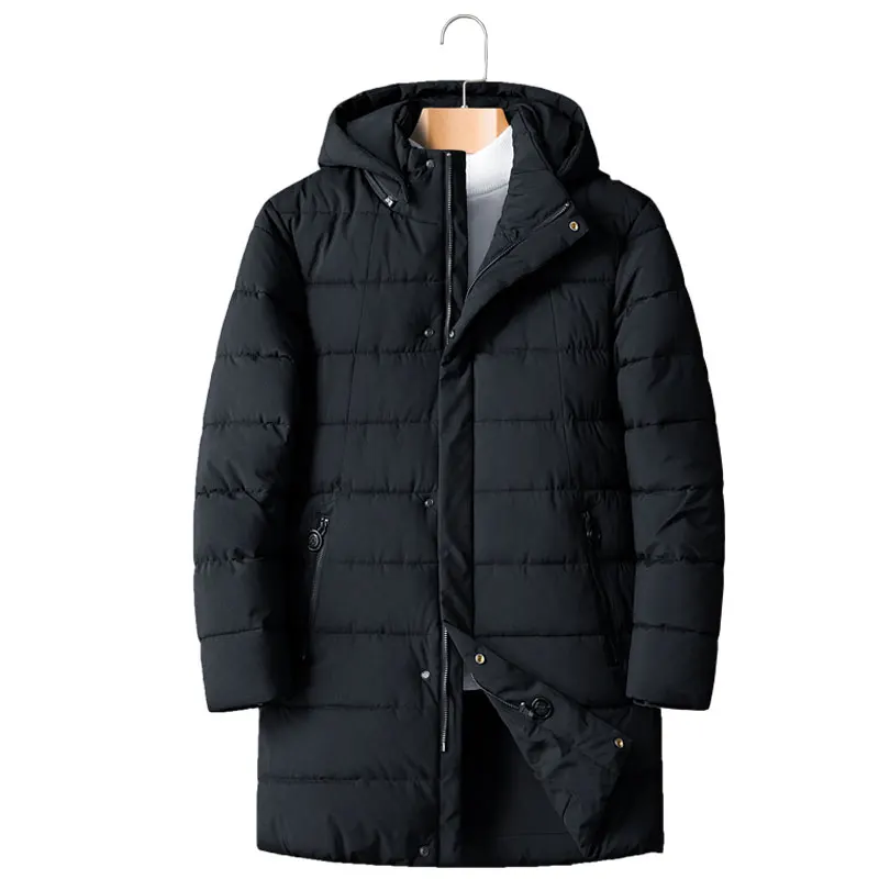 

Новинка, Мужская зимняя теплая парка 8XL, 7XL, 6XL, мужская повседневная однотонная Свободная куртка, длинная одежда с хлопковой подкладкой