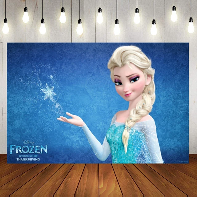 Fondos de Frozen de Disney para niños y niñas, decoración de cumpleaños de  princesa Anna y Elsa, tela de vinilo, suministros para Baby Shower, regalos  - AliExpress