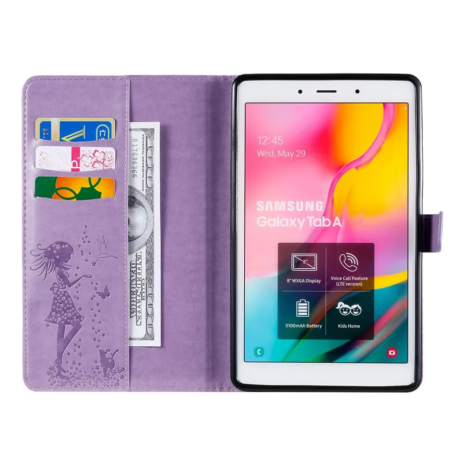 Чехол из искусственной кожи чехол для samsung Galaxy Tab A 8,0 SM-T290 чехол для SM-T295 с отделениями для карт чехол для планшета+ пленка+ ручка