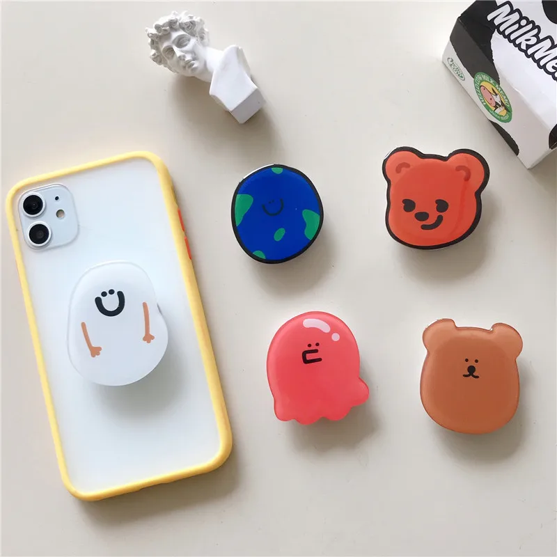 New Hot-selling Universal Cute Cartoon Foldable Mobile Phone Finger Ring Bracket Handle Extend Bracket Accessories For iPhone