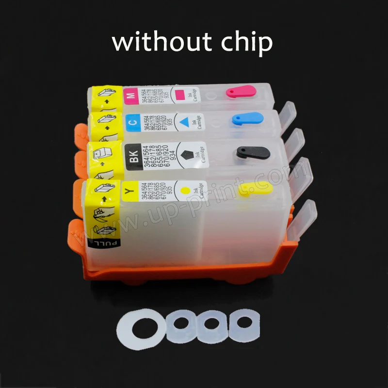 UP 4pcs Refillable ink Cartridge For HP685 670 655 hp903 902 904 905 Deskjet 3525 4615 4625 5525 Pro 6960 6961 6963 without chip |