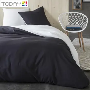 

TODAY bedding set home two-tone black white 82 gsm 100% Polyester Bed set 140X200 1 person two-tone black white ACCESS