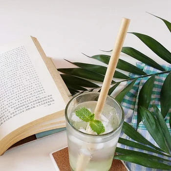 

25 Pcs Bamboo Straw Reusable Straw Organic Bamboo Drinking Straws Natural Wood Straws
