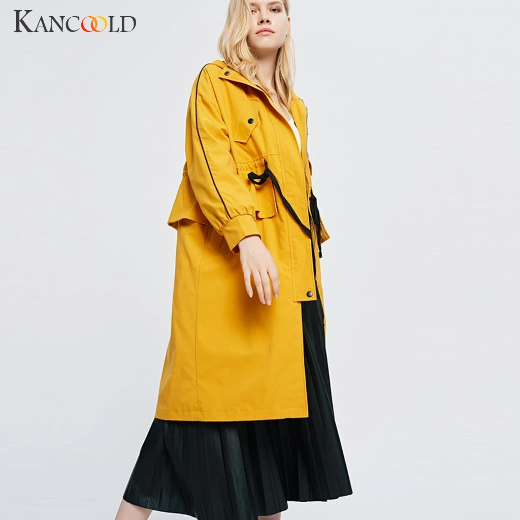 KANCOOLD, модное однотонное длинное пальто с длинным рукавом, куртки, новинка, Осень-зима, Женская длинная куртка, повседневная женская верхняя одежда