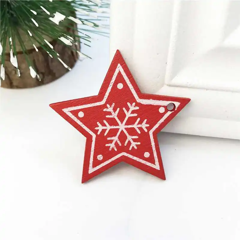 Светло-серый 10pcs Christmas Tree Ornaments Nordic Style Wooden Christmas Tree Ornaments Christmas Tree Elk Christmas Decorations for Home - Цвет: Светло-серый