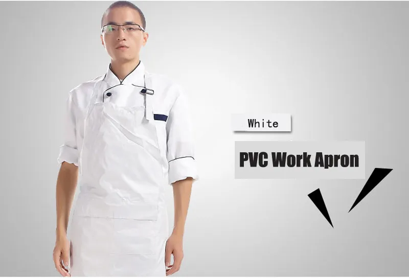 High Quality Oil-proof Waterproof Aprons Cooking Adult Woman And Man Aprons Kitchen Restaurant White Black PVC Apron12