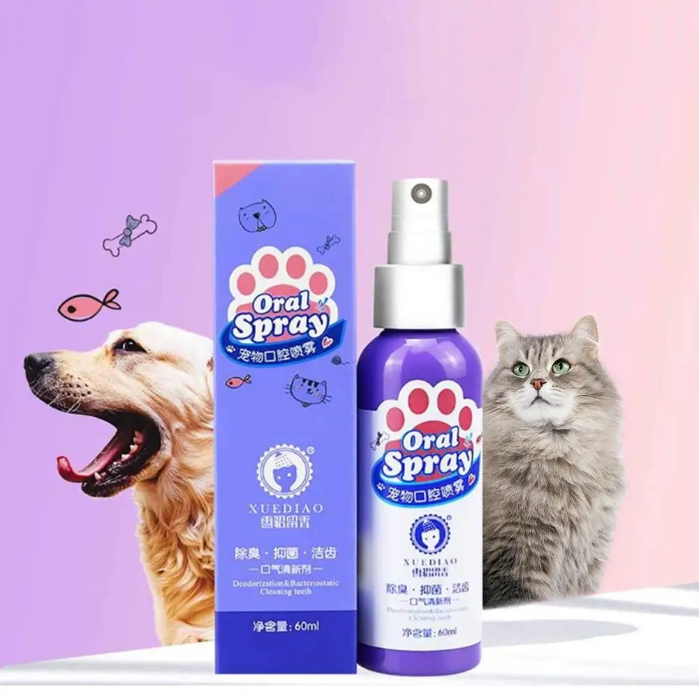 Pet Tooth Cleaning Spray Pet Oral Cavity Tone Clean Spray Freshener Dog Cat Dental Sterilization Care Breath Spray Cleaner