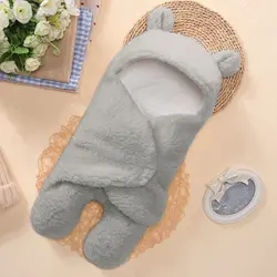 Для новорожденных милый хлопок приема серый спальное одеяло мальчик девочка обертывание пеленать