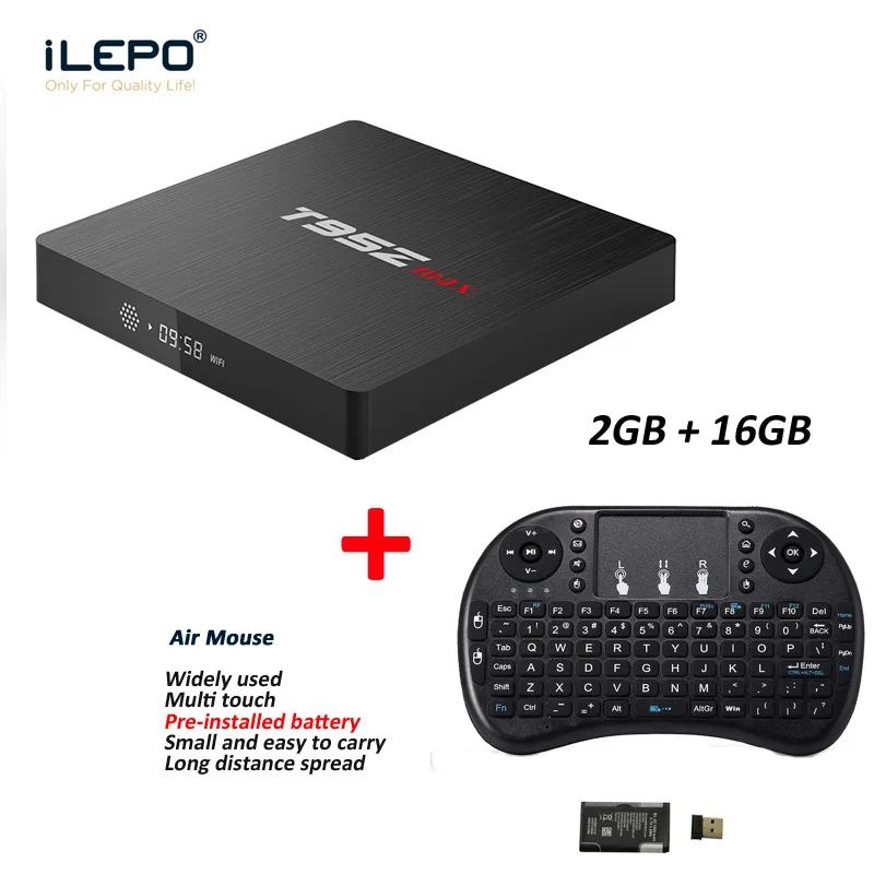 ILEPO T95Z MAX Android 7,1 tv Box Amlogic S912 2G/16G 3G/32G 2,4/5 GHz двухдиапазонный WiFi 1000M LAN BT 4K H.265 Smart Streaming медиа - Цвет: 2GB 16GB Air Mouse 1