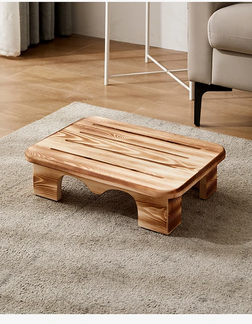 Portable Bed Stool,Rectangle under Desk Wooden Mobility Step Stool